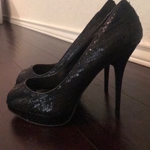 Steve Madden Sequin Pumps-Peep toe Platform
